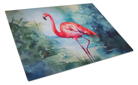 Nautical Collection Glass Cutting Board (Dog Breed: Flamingo 2861, size: large)