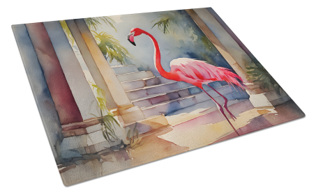 Nautical Collection Glass Cutting Board (Dog Breed: Flamingo 2862, size: large)