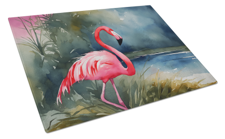 Nautical Collection Glass Cutting Board (Dog Breed: Flamingo 2863, size: large)