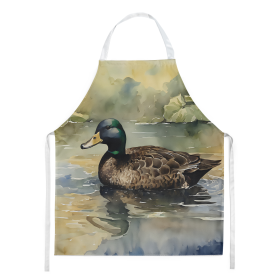 Watercolor Birds Apron (Dog Breed: American Black Duck 3178, size: large)
