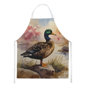 Watercolor Birds Apron (Dog Breed: American Black Duck 3179, size: large)