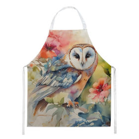 Watercolor Birds Apron (Dog Breed: Barn Owl 3181, size: large)