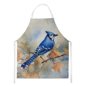 Watercolor Birds Apron (Dog Breed: Blue Jay 3183, size: large)