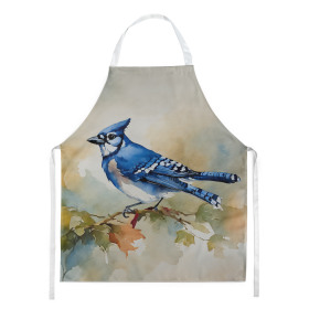 Watercolor Birds Apron (Dog Breed: Blue Jay 3184, size: large)