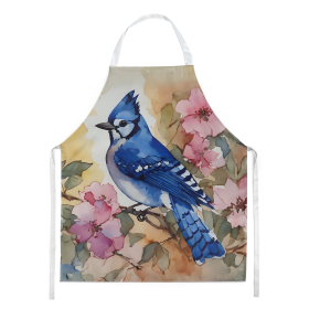 Watercolor Birds Apron (Dog Breed: Blue Jay 3185, size: large)