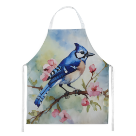 Watercolor Birds Apron (Dog Breed: Blue Jay 3186, size: large)