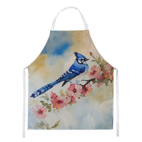 Watercolor Birds Apron (Dog Breed: Blue Jay 3187, size: large)