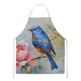 Watercolor Birds Apron (Dog Breed: Bluebird 3188, size: large)