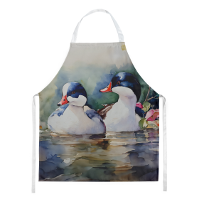 Watercolor Birds Apron (Dog Breed: Bufflehead 3192, size: large)