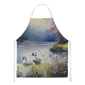 Watercolor Birds Apron (Dog Breed: Bufflehead 3193, size: large)