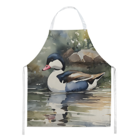 Watercolor Birds Apron (Dog Breed: Bufflehead 3194, size: large)