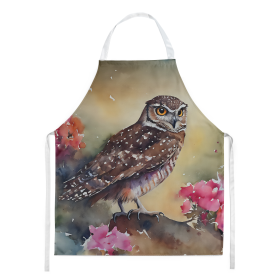 Watercolor Birds Apron (Dog Breed: Burrowing Owl 3196, size: large)