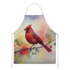 Watercolor Birds Apron (Dog Breed: Cardinal 3201, size: large)