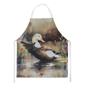 Watercolor Birds Apron (Dog Breed: Common Eider Duck 3203, size: large)