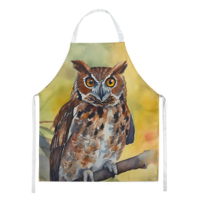 Watercolor Birds Apron (Dog Breed: Eastern Screech Owl 3218, size: large)