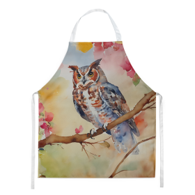 Watercolor Birds Apron (Dog Breed: Eastern Screech Owl 3219, size: large)