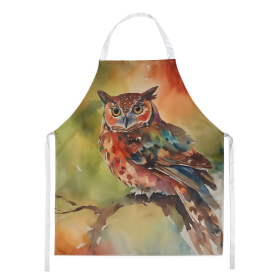 Watercolor Birds Apron (Dog Breed: Elf Owl 3221, size: large)