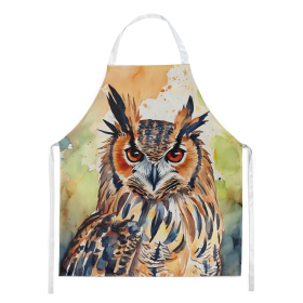 Watercolor Birds Apron (Dog Breed: Eurasian Eagle Owl 3223, size: large)