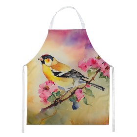 Watercolor Birds Apron (Dog Breed: Goldfinch 3225, size: large)