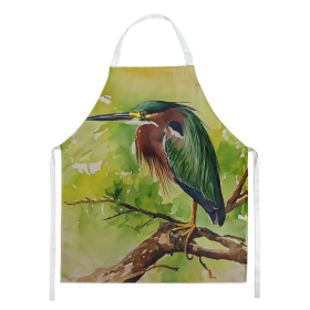 Watercolor Birds Apron (Dog Breed: Green Heron 3228, size: large)