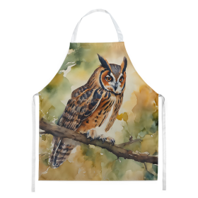 Watercolor Birds Apron (Dog Breed: Long-Eared Owl 3234, size: large)
