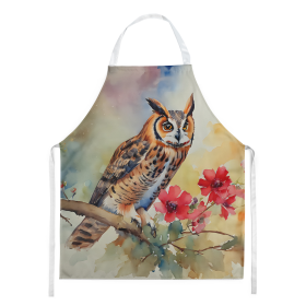 Watercolor Birds Apron (Dog Breed: Long-Eared Owl 3235, size: large)