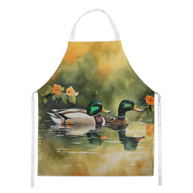 Watercolor Birds Apron (Dog Breed: Mallard 3237, size: large)
