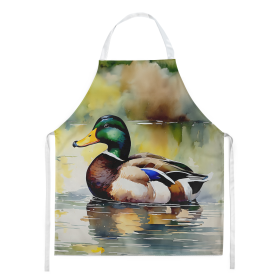 Watercolor Birds Apron (Dog Breed: Mallard 3239, size: large)