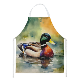 Watercolor Birds Apron (Dog Breed: Mallard 3240, size: large)