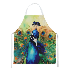 Watercolor Birds Apron (Dog Breed: Peacock 3248, size: large)