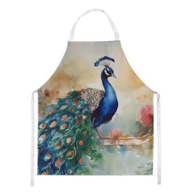 Watercolor Birds Apron (Dog Breed: Peacock 3253, size: large)