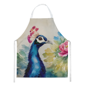 Watercolor Birds Apron (Dog Breed: Peacock 3254, size: large)