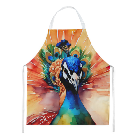 Watercolor Birds Apron (Dog Breed: Peacock 3256, size: large)