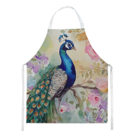 Watercolor Birds Apron (Dog Breed: Peacock 3257, size: large)