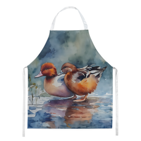 Watercolor Birds Apron (Dog Breed: Redhead Duck 3264, size: large)