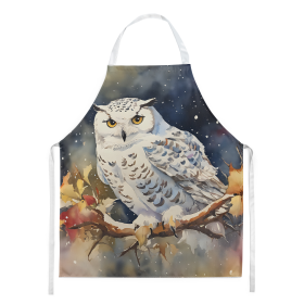 Watercolor Birds Apron (Dog Breed: Snowy Owl 3265, size: large)