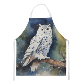Watercolor Birds Apron (Dog Breed: Snowy Owl 3266, size: large)