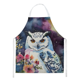 Watercolor Birds Apron (Dog Breed: Snowy Owl 3267, size: large)