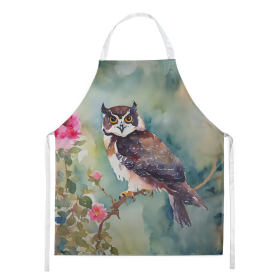 Watercolor Birds Apron (Dog Breed: Spectacled Owl 3269, size: large)