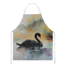 Watercolor Birds Apron (Dog Breed: Swan Black 3270, size: large)