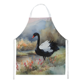 Watercolor Birds Apron (Dog Breed: Swan Black 3271, size: large)
