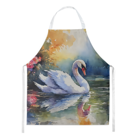 Watercolor Birds Apron (Dog Breed: Swan 3277, size: large)