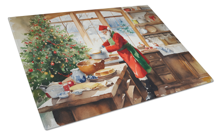 Cookies with Santa Claus Glass Cutting Board (Dog Breed: Weihnachtsmann 3318, size: large)