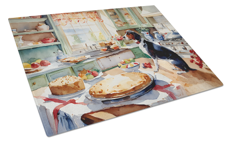 Christmas Cookies Glass Cutting Board (Dog Breed: American English Coonhound 3713, size: large)
