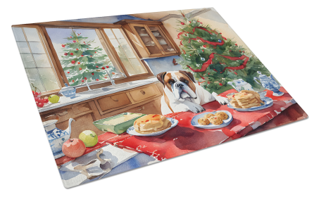 Christmas Cookies Glass Cutting Board (Dog Breed: Boxer 3751, size: large)