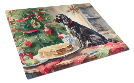Christmas Cookies Glass Cutting Board (Dog Breed: Boykin Spaniel 3752, size: large)
