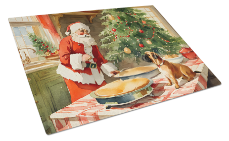 Christmas Cookies Glass Cutting Board (Dog Breed: Bullmastiff 3753, size: large)