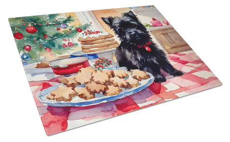 Christmas Cookies Glass Cutting Board (Dog Breed: Cairn Terrier 3756, size: large)