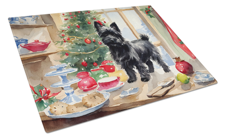 Christmas Cookies Glass Cutting Board (Dog Breed: Cairn Terrier 3757, size: large)