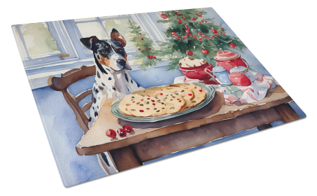 Christmas Cookies Glass Cutting Board (Dog Breed: Catahoula 3758, size: large)